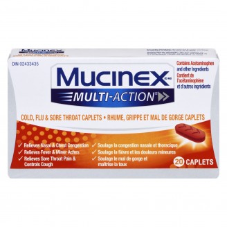 Mucinex Multi-Action Congestion Cold & Cough,  20 Caplets
